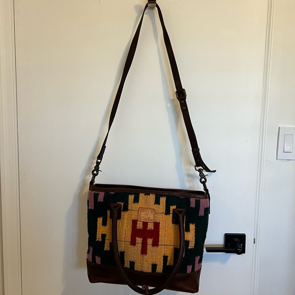 Will Leather Goods leather and wool tote. - Picture 3 of 4